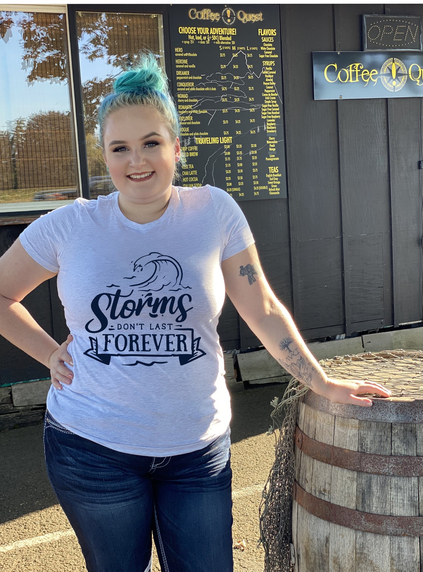 Fantastic, custom "Storms Don't Last Forever" T-shirt