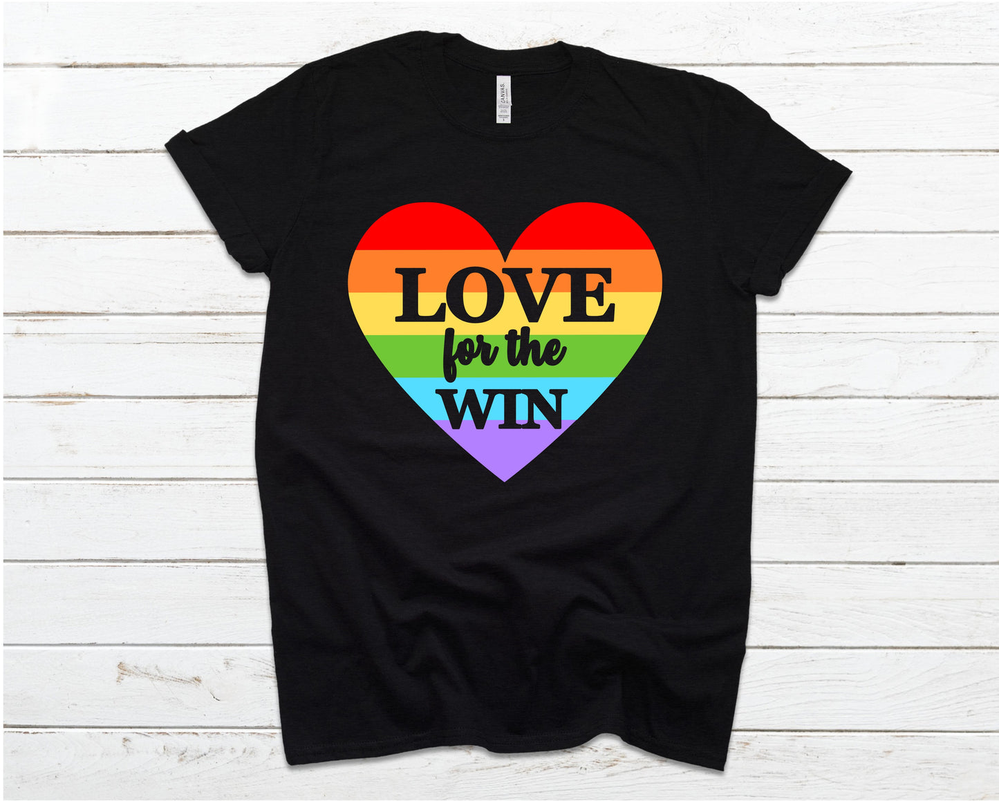 Fantastic, custom "Love for the Win" Pride T-shirt