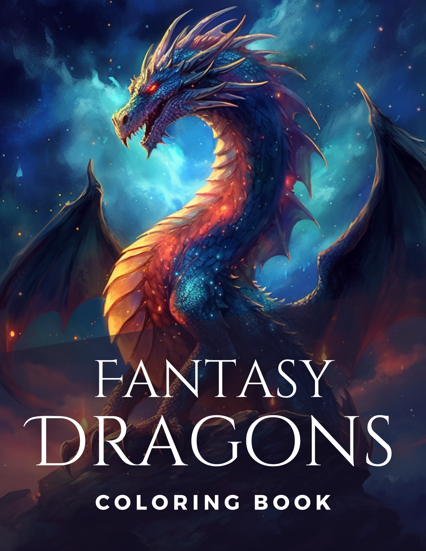 Fantasy Dragons Digital Coloring Book