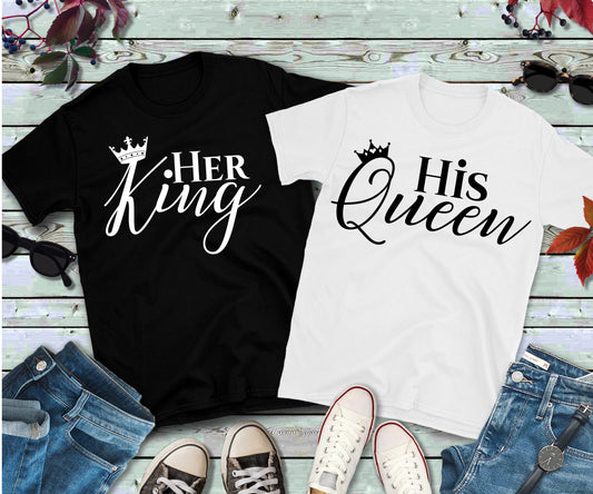 Fun, Custom "Her King, His Queen" T-shirts