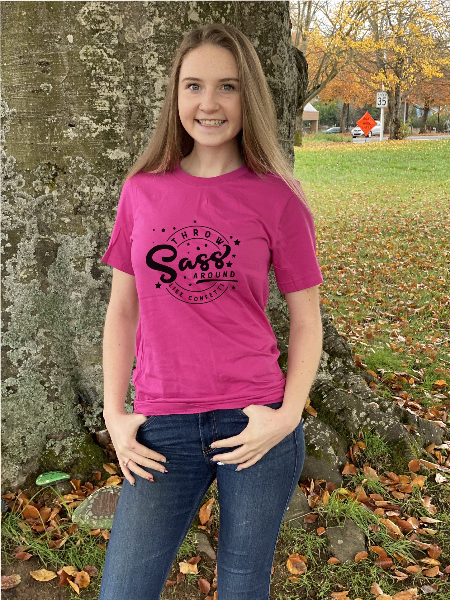 Fun, custom "Throw Sass" T-shirt