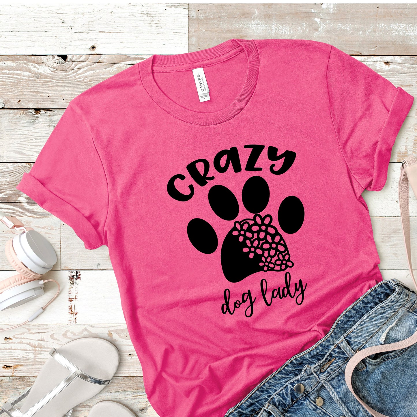 Fun, custom "Crazy dog lady" T-shirt