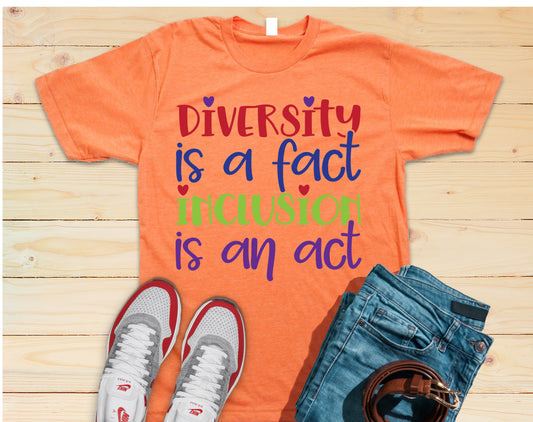 Fantastic, custom "Diversity is a fact" Autism Awareness T-shirt