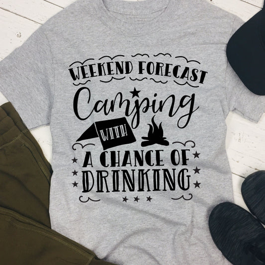 "Camping with a chance of drinking" Tee
